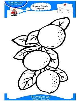 Çocuklar İçin Limon Boyama Sayfaları 